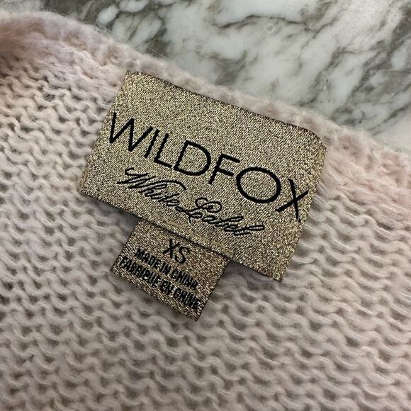 WILDFOX Womens Shooting Star Distressed Pink Knit Lennon Tunic Sweater Size XS - Picture 6 of 8